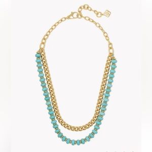 Kendra Scott Rebecca Gold Multi Strand Necklace in Variegated Turquoise